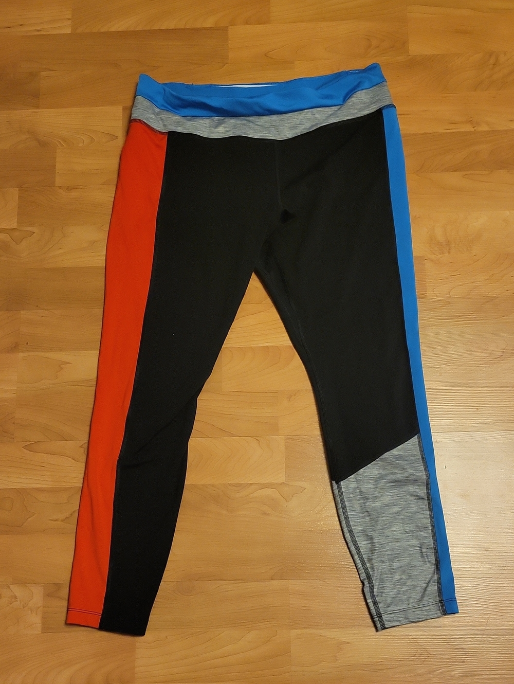 Nike Black Leggings with Color Block Panels XL